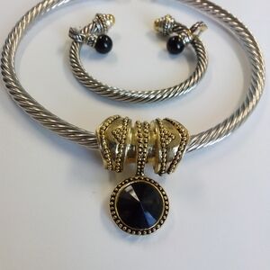 Sculpted Cable Twist Jewelry Set